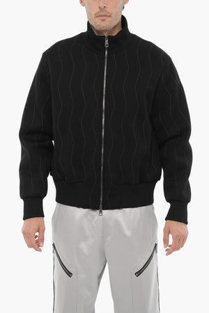 Felpa Slim Fit Ricamata con Chiusura Zip