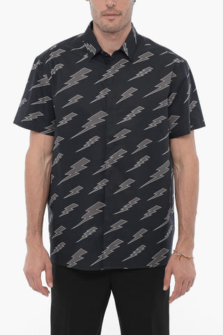 Short Sleeve hirt With All-Over Thunderbolt Print