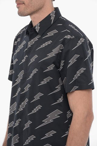Short Sleeve hirt With All-Over Thunderbolt Print