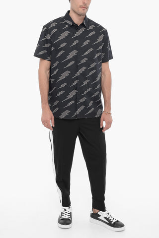 Short Sleeve hirt With All-Over Thunderbolt Print