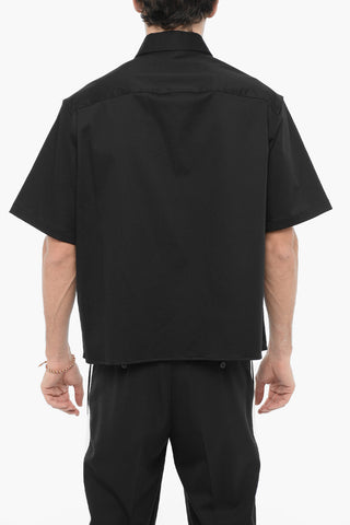 Short Sleeved Boxy Fit Shirt with Double Breast Pocket