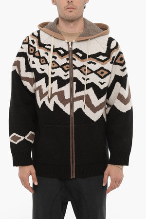 Wool Boxy Fit Hooded Sweater