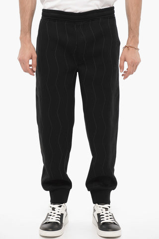 Loose-Fit Neoprene Joggers with Exposed Seams