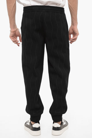 Loose-Fit Neoprene Joggers with Exposed Seams