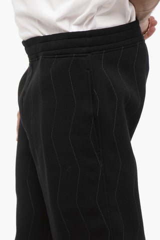 Loose-Fit Neoprene Joggers with Exposed Seams
