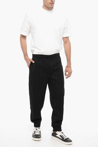 Loose-Fit Neoprene Joggers with Exposed Seams