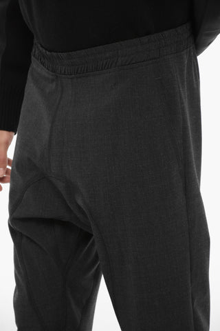 Wool Blend Pants with Elastic Waistband