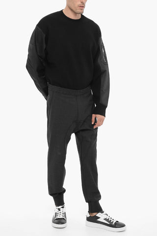 Pantaloni in Misto Lana con Elastico in Vita