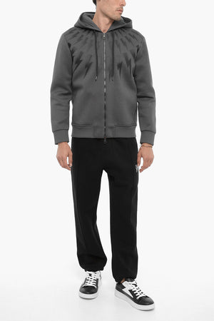 Felpa Hoodie Slim Fit con Chiusura sul Fronte