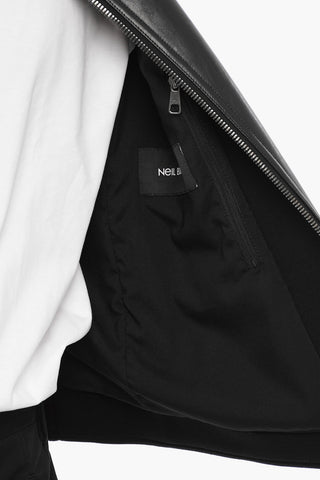 Leather and Neoprene Biker Jacket