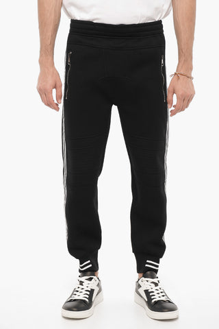 Neoprene Biker Joggers Skinny Fit with Contrasting Side Stripes