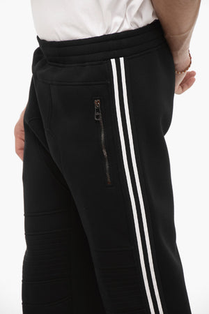 Neoprene Biker Joggers Skinny Fit with Contrasting Side Stripes