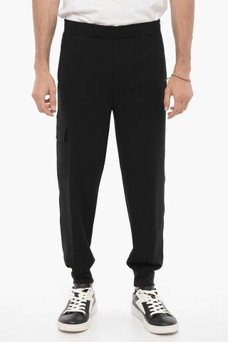 Skinny-Fit Cargo Pants with Elastic Waist