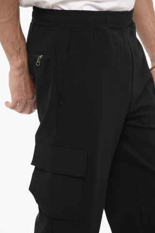 Skinny-Fit Cargo Pants with Elastic Waist