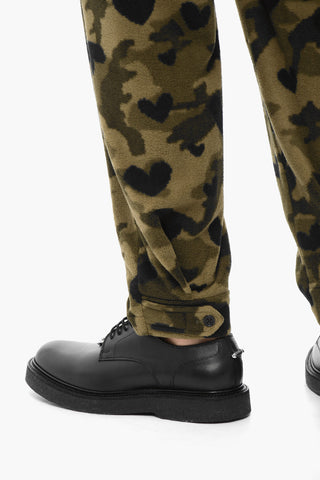 Camouflage Motif Fleeced Cargo Pants