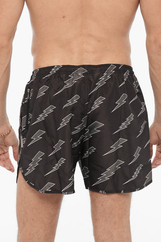 Costume da Bagno Boxer con Stampa Thunderbolt All-Over