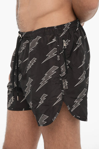 Costume da Bagno Boxer con Stampa Thunderbolt All-Over