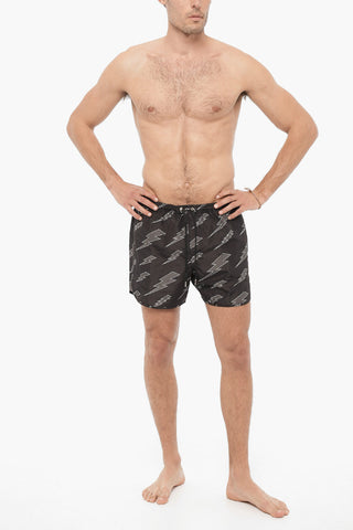 Costume da Bagno Boxer con Stampa Thunderbolt All-Over