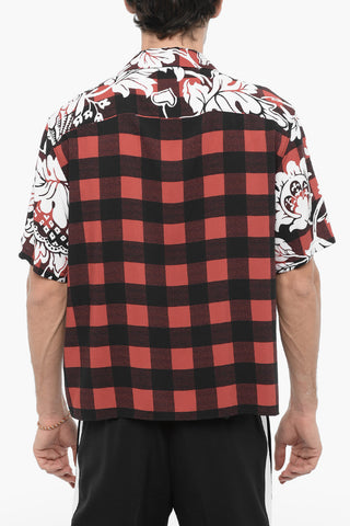 Double-Pattern Boxy-Fit Shirt