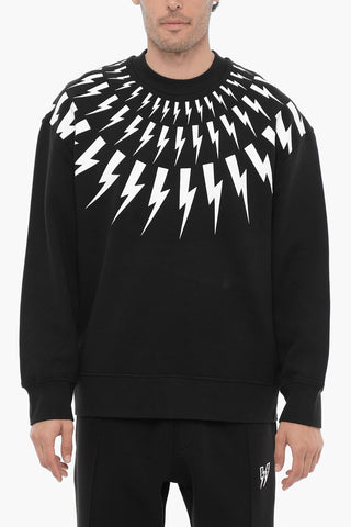 Crew-neck Sweatshirt with Contrast Print