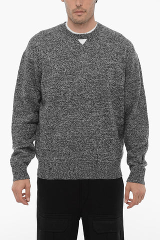 Wool and Nylon Crew-neck Sweater with Cut Out Detail