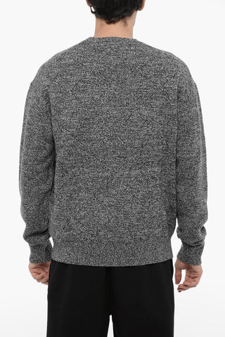 Wool and Nylon Crew-neck Sweater with Cut Out Detail