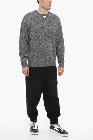 Wool and Nylon Crew-neck Sweater with Cut Out Detail