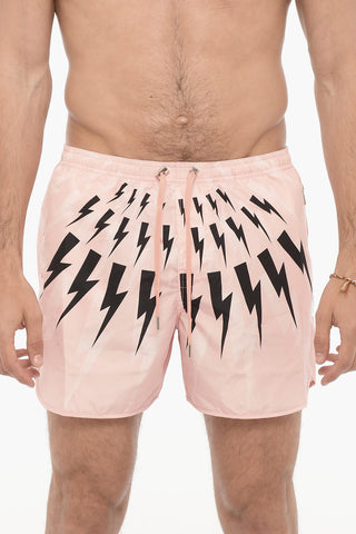 Slim Fit FAIR-ISLE THUNDERBOLT Swim Shorts
