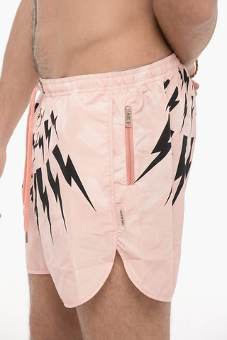Slim Fit FAIR-ISLE THUNDERBOLT Swim Shorts