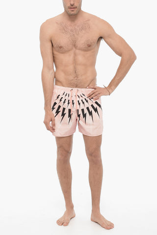 Slim Fit FAIR-ISLE THUNDERBOLT Swim Shorts