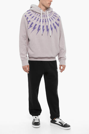 Felpa Hoodie FAIRISLE THUNDERBOLT in Cotone Felpato