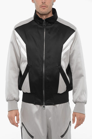 Two-Tone Satin Bomber Jacket