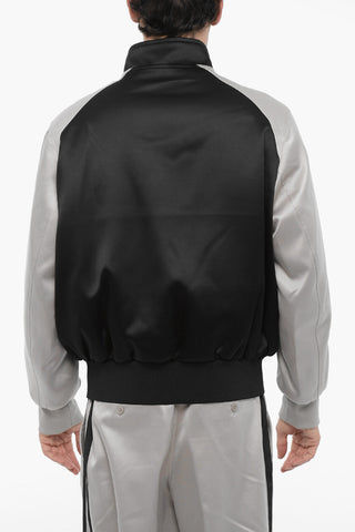 Two-Tone Satin Bomber Jacket