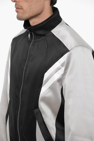 Two-Tone Satin Bomber Jacket