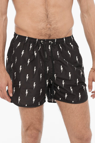 All Over Thunderbolt Printed Swim Shorts