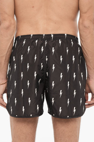 All Over Thunderbolt Printed Swim Shorts