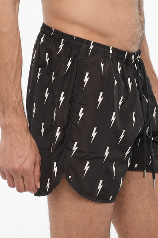 All Over Thunderbolt Printed Swim Shorts
