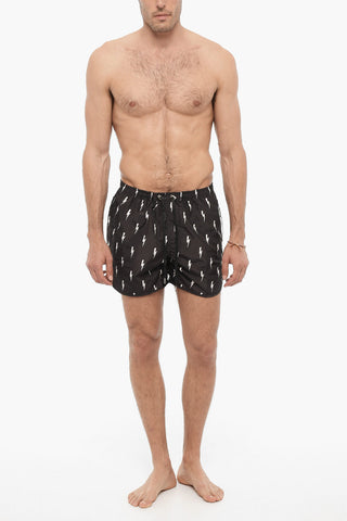 All Over Thunderbolt Printed Swim Shorts
