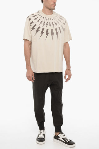 T-shirt Girocollo Easy Fit con Stampa 