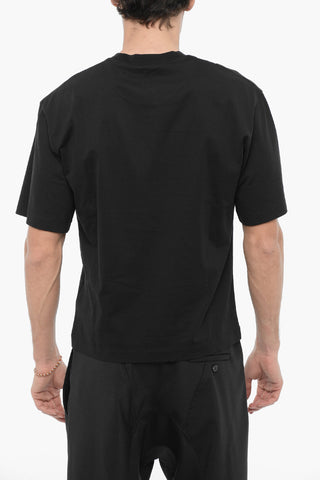 Crew Neck PIERCED Cotton T-Shirt