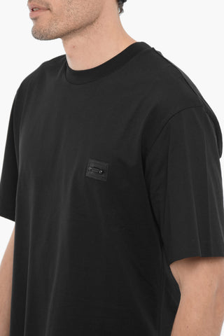 Crew Neck PIERCED Cotton T-Shirt
