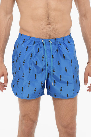 Costume da Bagno Boxer Slim Fit con Stampa Thunderbolts All-Over