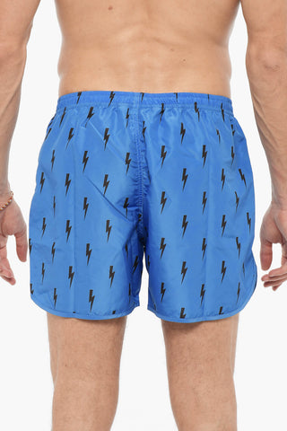 Costume da Bagno Boxer Slim Fit con Stampa Thunderbolts All-Over
