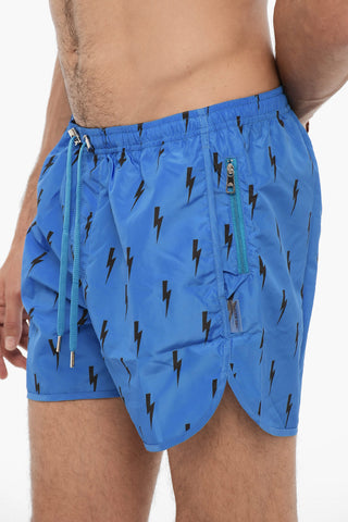 Costume da Bagno Boxer Slim Fit con Stampa Thunderbolts All-Over