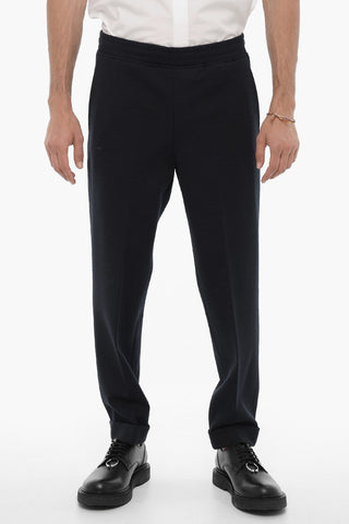 Solid Color Slim Fit Pants with Drawstring Waist