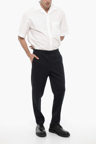 Solid Color Slim Fit Pants with Drawstring Waist