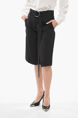Satin Shorts with Belt