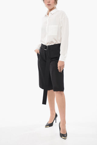 Satin Shorts with Belt