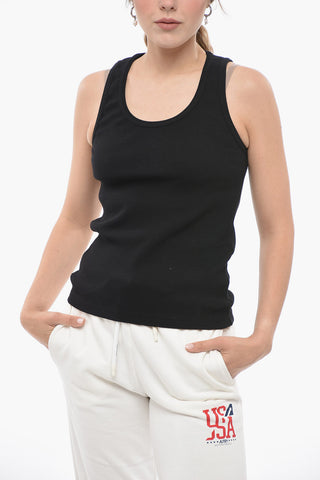 Tank Top in Cotone a Costine