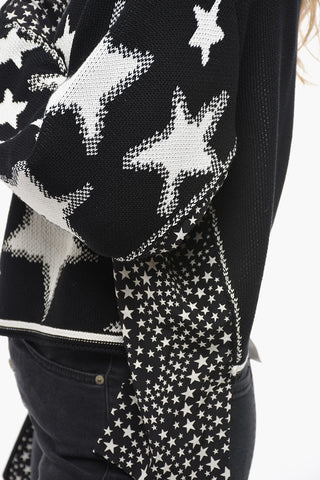 Crew Neck STARS Sweater with Silk Details